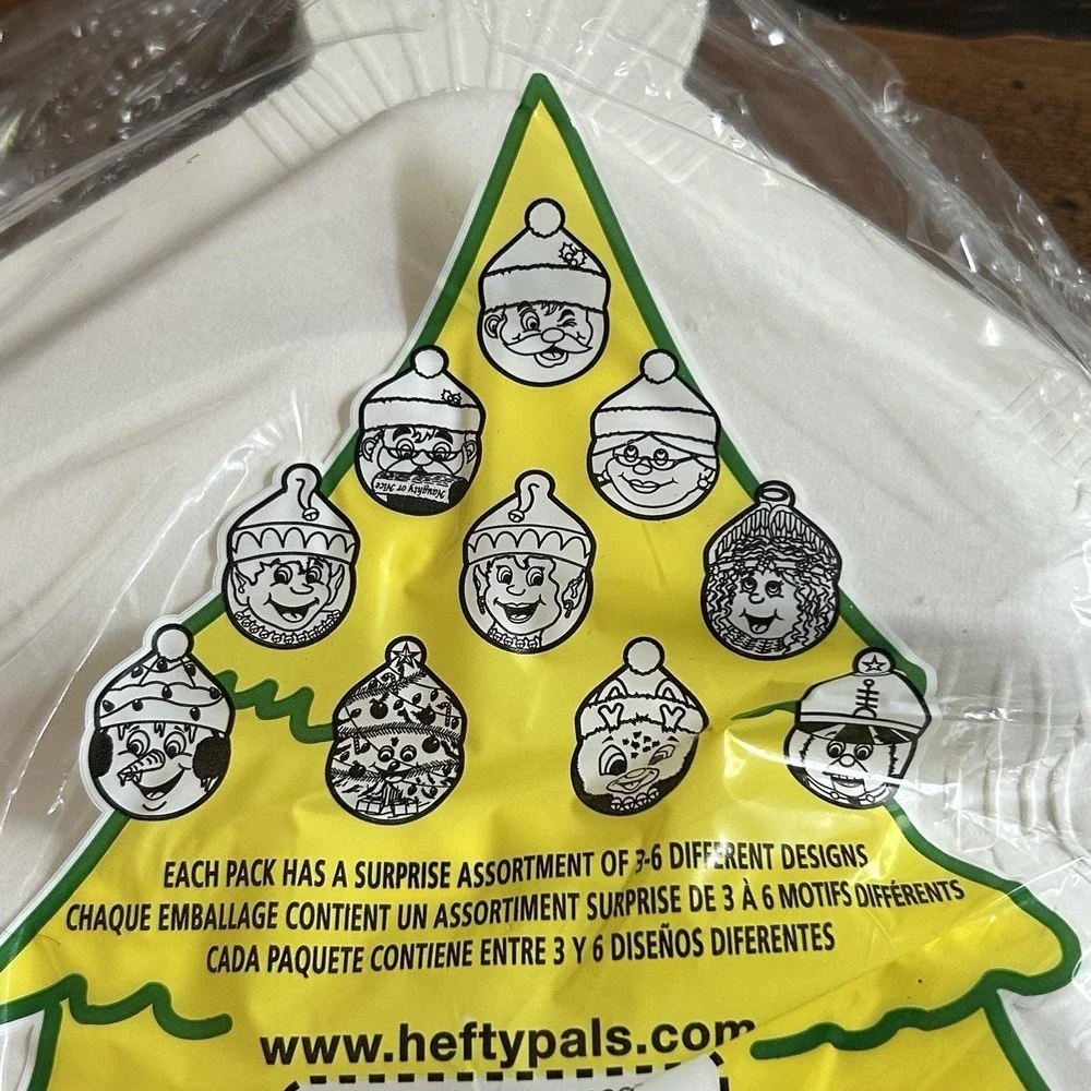 Hefty Merry Zoo Pals Christmas Paper Plates Santa‎ Elf 2 Compartment 2004 NEW